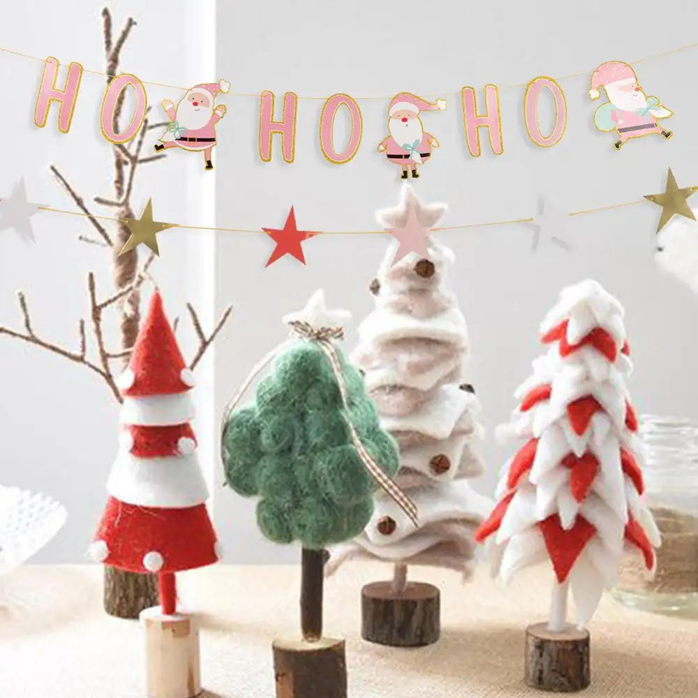 Frohe Weihnachten Hohoho Santa Red Paper Banner Weihnachts dekoration Weihnachts banner Girlande