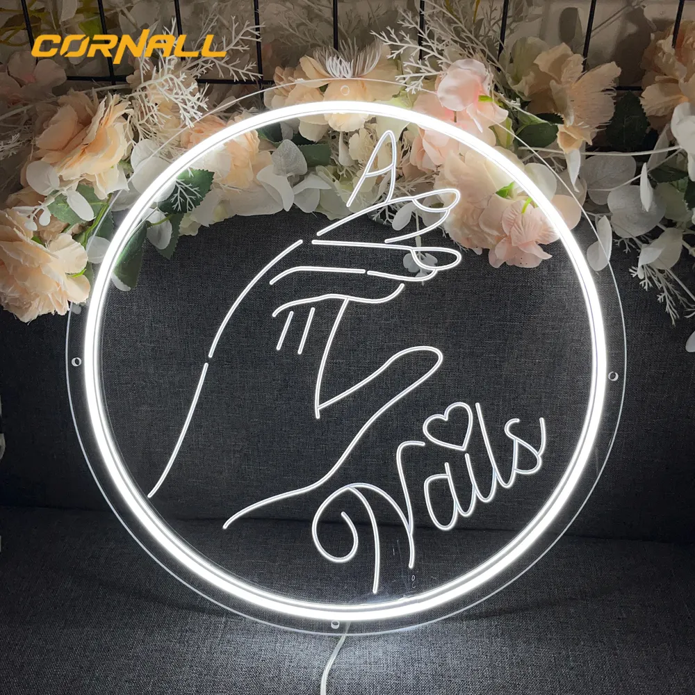 High quality business logo customized neon light for beauty salon decor advertising led nails neon lights sign