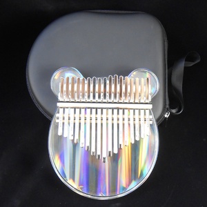 カラーミュージックノートステッカーとチューニングハンマー付きKalimba Crystal Rainbow 17キー初心者親指ピアノ