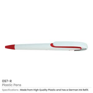 高品质定制标志廉价白色按钮塑料笔，夹子下有彩色设计 - Product Image 6