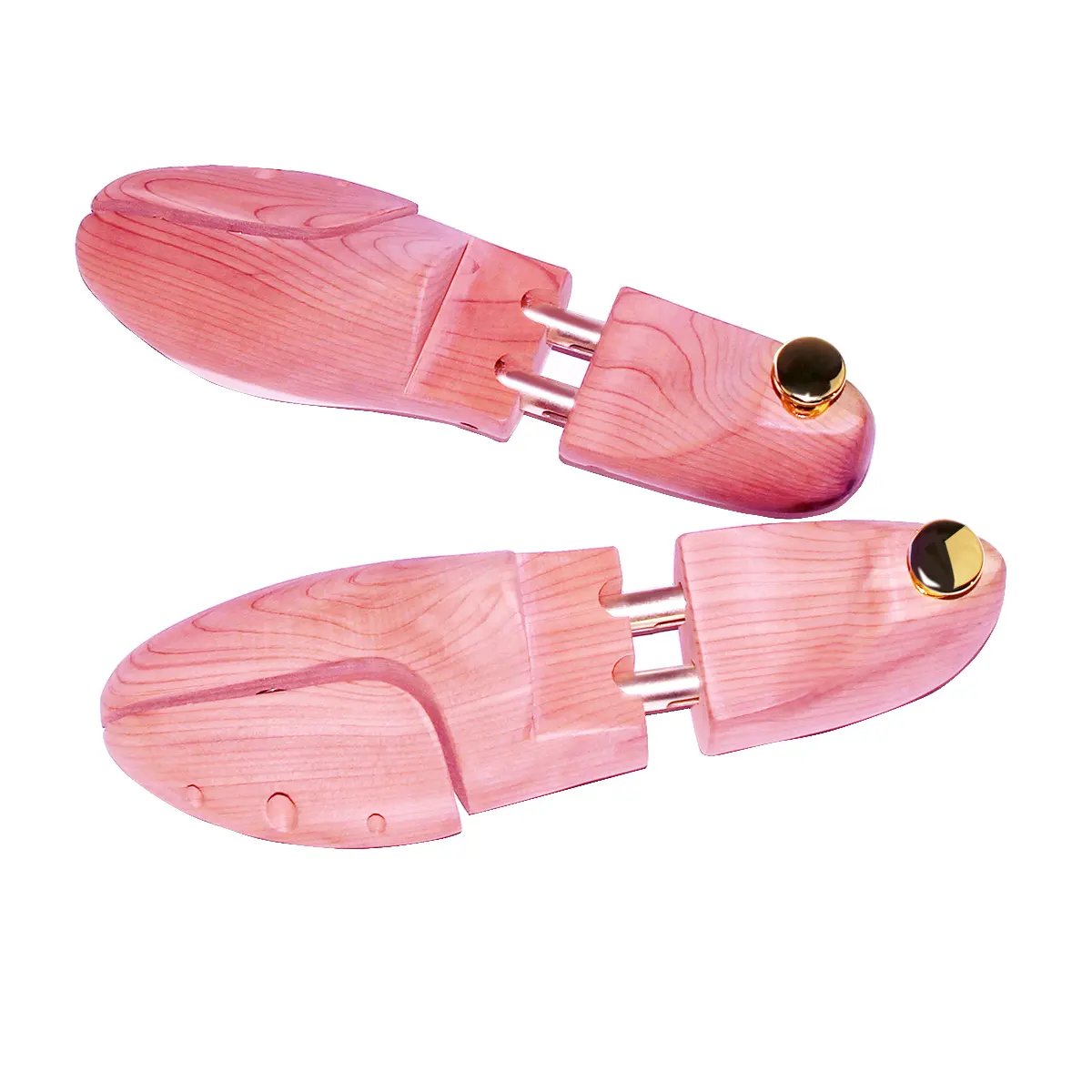 Arbre de chaussure à ressort réglable populaire, vente en gros, à double tube, chaussure en bois de cèdre durable, arbre de chaussure réglable personnalisé