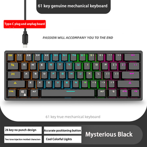 Teclado de ordenador de 61 teclas, Teclado mecánico Rgb, diseño ergonómico, teclado conectado, Ordenador de juegos barato, Keybo de ordenador para juegos - Product Image 3