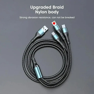 สายชาร์จเร็ว100W สำหรับมืออาชีพสายดาต้าแบบสามในหนึ่งเดียวที่เหมาะสมกับสายชาร์จเร็ว120W - Product Image 3