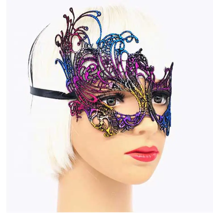 Maschere per feste con maschera per gli occhi in pizzo Sexy da donna nera per Masquerade costumi veneziani di Halloween maschera di carnevale