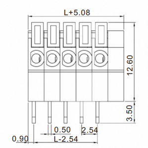 High Quality Pitch 2.54mm Screwless <strong>Spring</strong> Clamp <strong>Terminal</strong> <strong>Blocks</strong> 300V/2A Pcb <strong>Terminal</strong> <strong>Block</strong> - Product Image 2