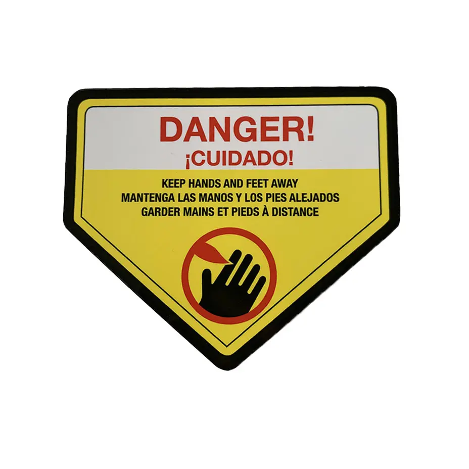 Logo personnalisé de haute qualité, étiquette d'avertissement en vinyle découpé à la matrice, autocollant de signe d'avertissement