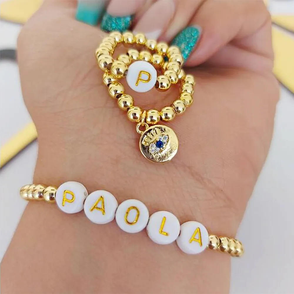 Lettere per occhi accessori modello Nifty anello in oro 18 carati placcato anello accetta regali gioielli fai da te supporto fornitura all'ingrosso