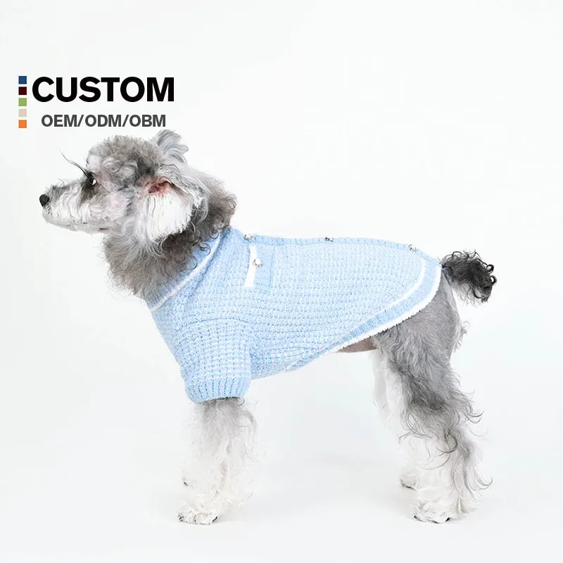 Großhandel klassische Luxus-Hundepullover hochwertiger gestrickter Designer-Kardigan modische Haustierbekleidung aus modernem Haustierladen