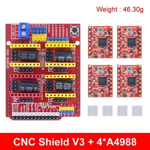 TZT CNC Shield V3 Gravier maschine 3D-Druck 4 Stück DRV8825 oder A4988 Treiber-Erweiterungs karte für Arduino UNO R3 mit USB-Kabel