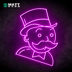 Mat Monopolie Cash Neon Teken Uv Print Acryl Led Neon Licht Met 4Mm Dikte Monopoly Ontwerp Voor Bedrijven - Product Image 2