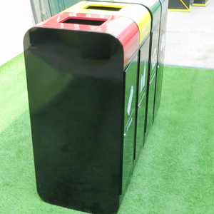 户外街道垃圾桶大4格回收站价格黑色分类垃圾桶 - Product Image 6