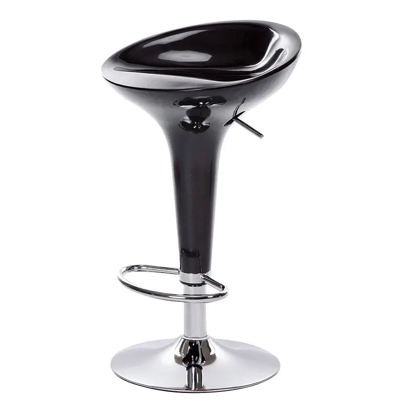 Mobiliário de barra moderno minimalista pub recepção cadeiras de mesa plástico abs base de cromo preto banheiro de bar