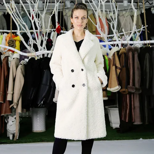 Окрашенная зимняя одежда из искусственного меха воротник меховое Женское пальто из прочного материала красивый стильный модный стиль