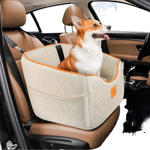 Siège d'auto pour chien rehausseur en mousse à mémoire de forme pour petits chiens 35lbs lavable amovible poches de rangement - Product Image 1