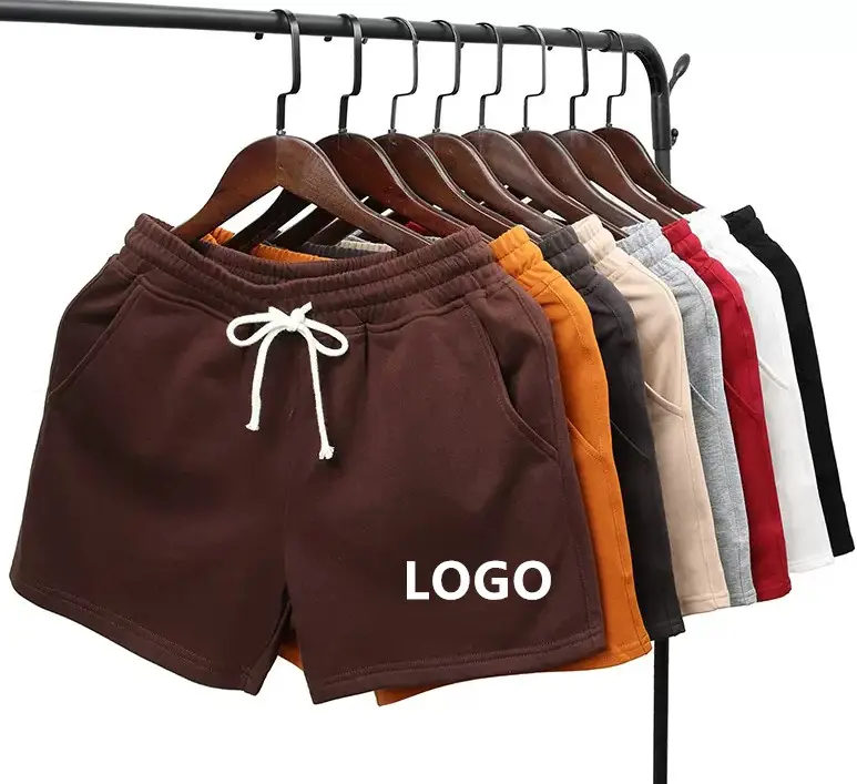 Éponge polaire 100% coton 280g 5 pouces entrejambe Shorts pour hommes personnalisé Chenille broderie Streetwear hommes Shorts