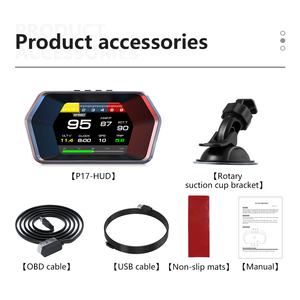 Evrensel OBD2 + GPS HUD P17 Tpms ekran gps tracker HUD metre araba aşırı hız alarmı ve OBD2 akıllı ölçer kilometre - Product Image 6