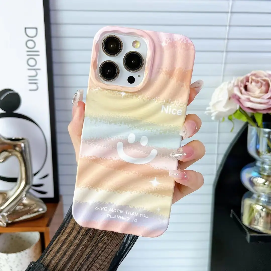 Water Ripple Oil Painting Buntes Design TPU Full Cover Phone Case für iPhone 12 13 14 15