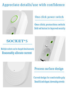 Enchufe de extensión 10A/15A/20A enchufe de cable de extensión enchufe múltiple enchufe de extensión - Product Image 3