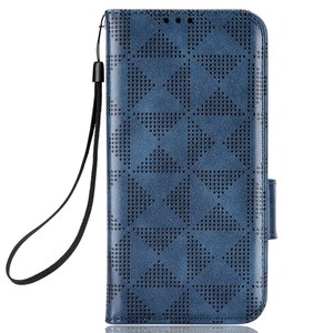 三角形图案翻盖钱包手机套，一加10 Pro 5g，带表带聚氨酯皮革手机套 - Product Image 4