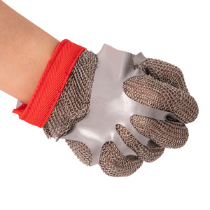 Özel seviye 4 paslanmaz çelik Anti Cut kasap kesim geçirmez Metal tel örgü kesim dayanıklı koruma eldivenler sanayi işleri için - Product Image 2