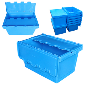 Customization Plastic <strong>Crate</strong> Wholesale Moving Box Attached Lid Container <strong>Stacking</strong> and <strong>Nesting</strong> <strong>Crates</strong> Manufactures - Product Image 3