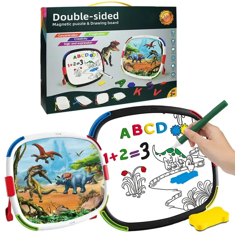 Letras do alfabeto magnético e números blocos brinquedos educativos dupla face prancheta para crianças