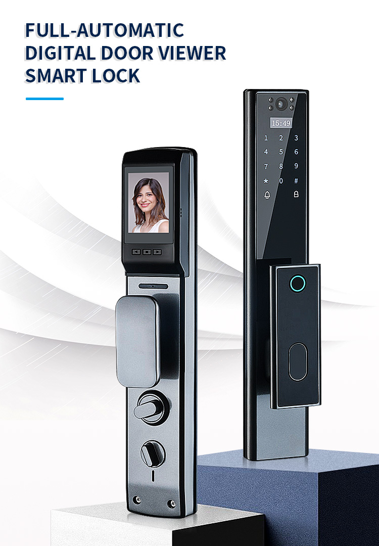 New Design Smart Door Lock 2021 Surveillance Camera  Home Security Fully Automatic Finger print Door Lock