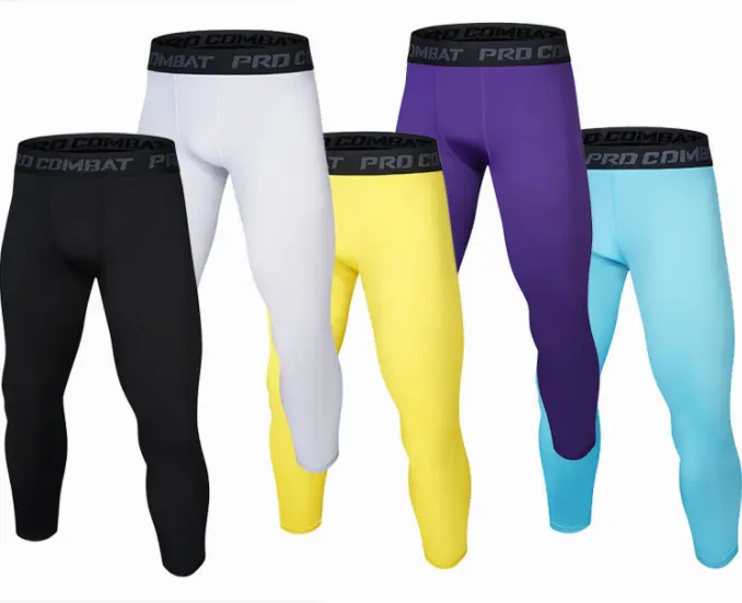 Collants de sport pour hommes, basket-ball, fitness, course, entraînement, base, pantalon de compression à séchage rapide et élastique