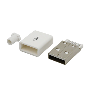 3 in 1 USB 2.0型A 4Pin公连接器套件，带塑料盖外壳 - Product Image 1