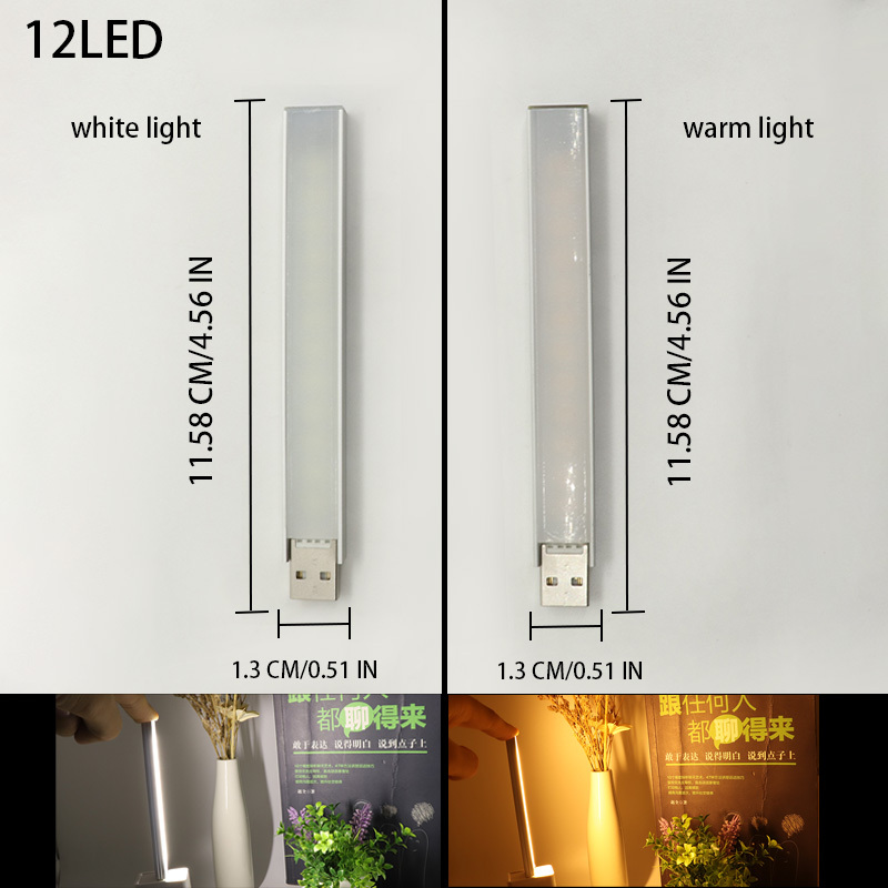 Bianco - Lampada Touch con 12 LED