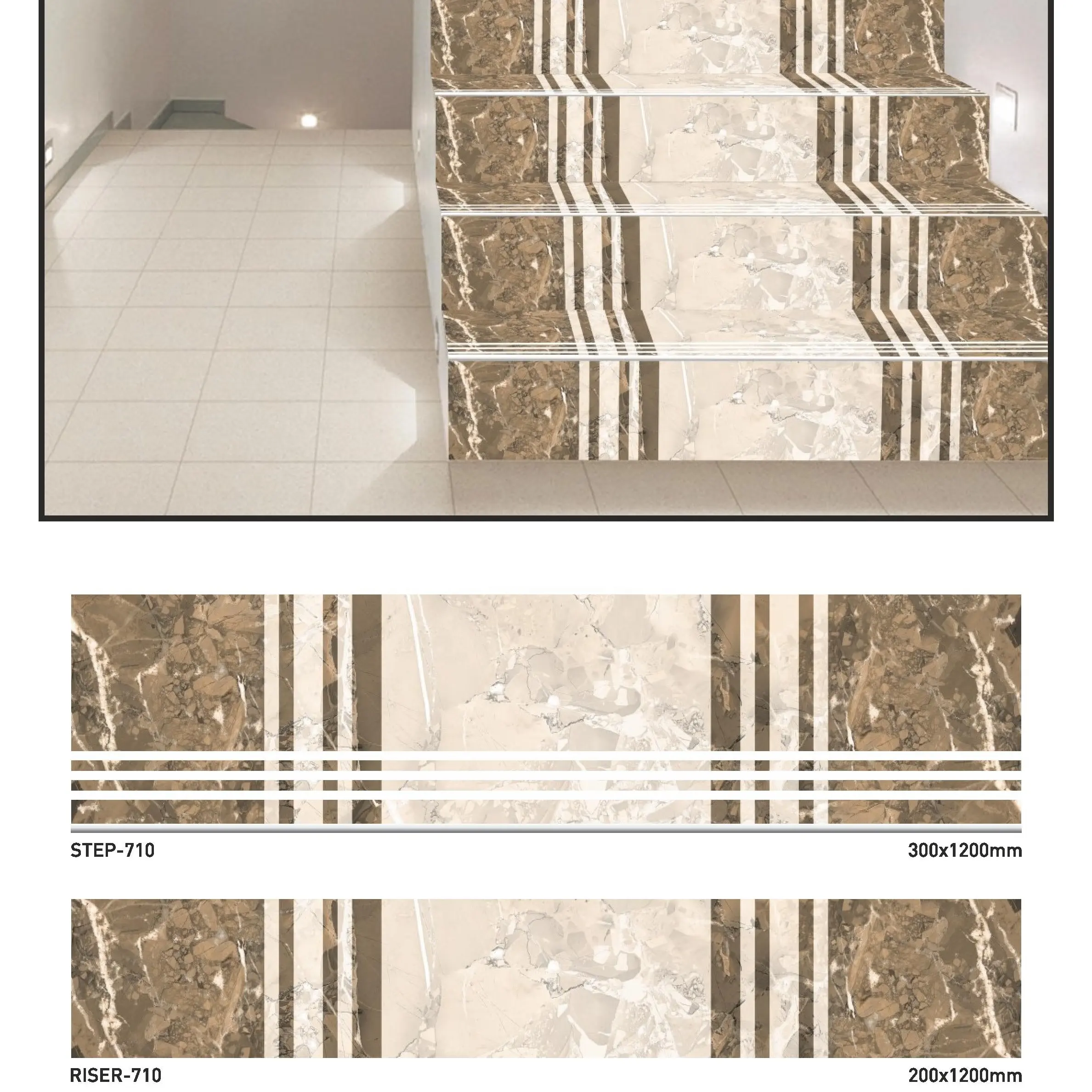 Vistaar finitura opaca passo 120x30cm e Riser 120x20cm buona qualità spessore 11mm scala Nosing porcellana GVT Step Riser piastrelle opache