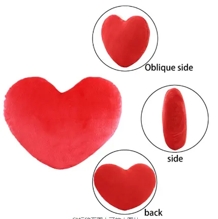 Il campione libero della peluche farcito cuore rosso cuscino per il riposo/regalo di san valentino peluche cuscino a forma di cuore/peluche rosso cuscino del cuore per il riposo
