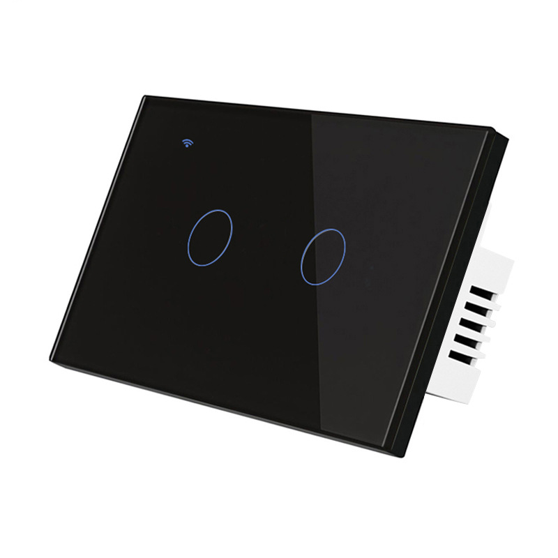 ZigBee Universal Single/Live-Neutral Wire 2-Gang Black