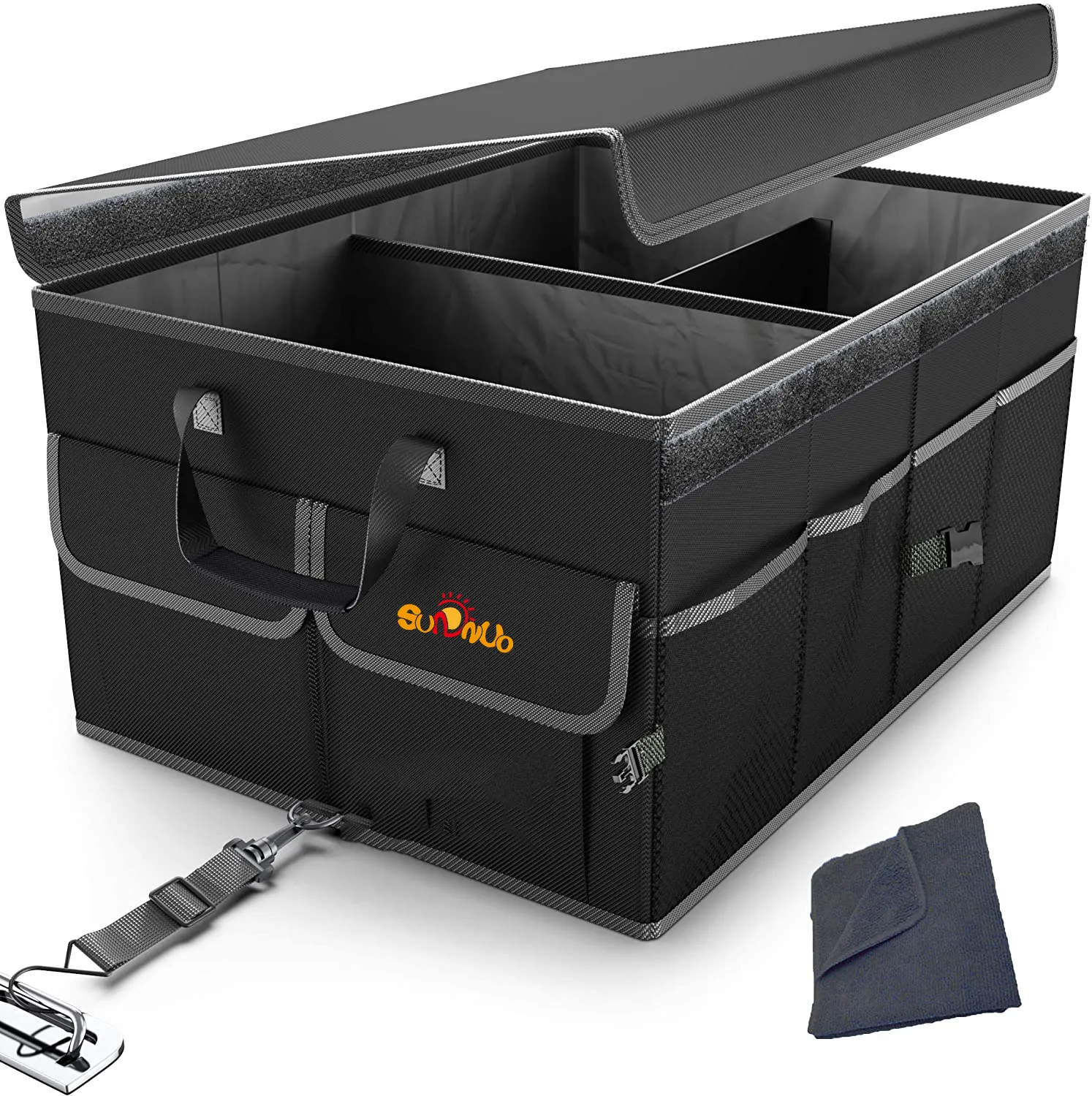 SUNNUO Faltbarer Auto-Organizer mit mehreren Fächern SUV Trunk Organizer Car Trunk Organizer