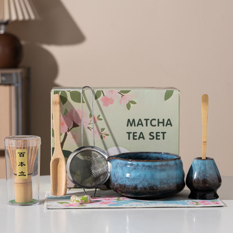 ชุดถ้วยมัทฉะเซรามิก 8 ชิ้น สไตล์ 2