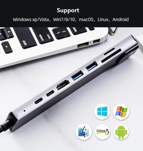 Nuovo tipo C Hub Ethernet Rj45 c Hub usb3. 1 4k Vga PD ricarica 8 in 1 Hub Usb 3.0 per Computer telefono PC - Product Image 6