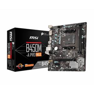 MSI B450M-A PRO MAXメインボードソケット (PC) AMD AM4フォームファクター (詳細) Micro-ATXメインボードチップセット (940910771555) - Product Image 1