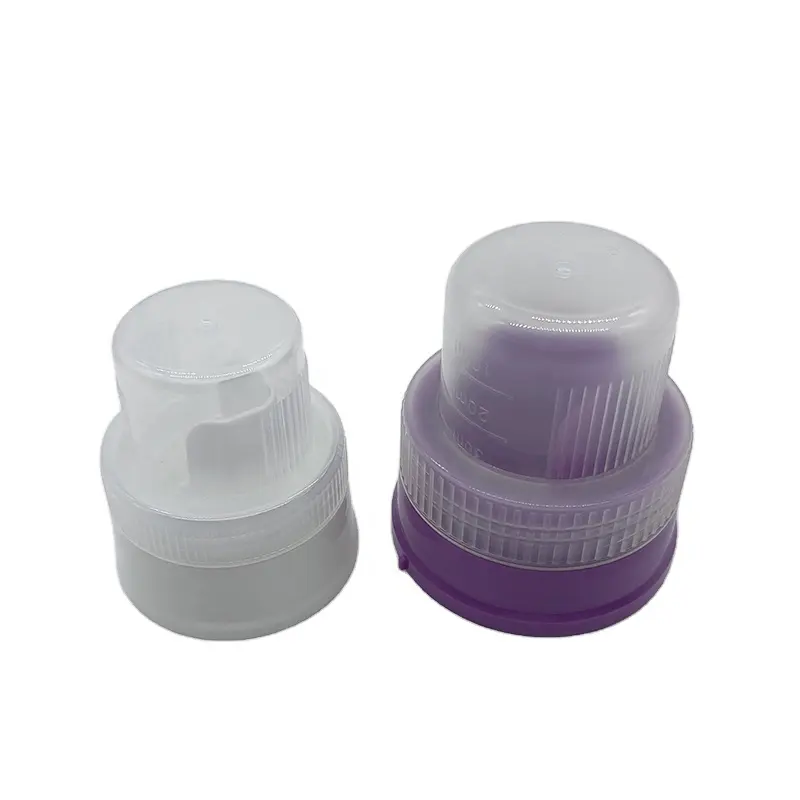 Tapón de plástico PP para detergente de ropa, tapón de botella con tapa de taza medidora, M45mm M56mm
