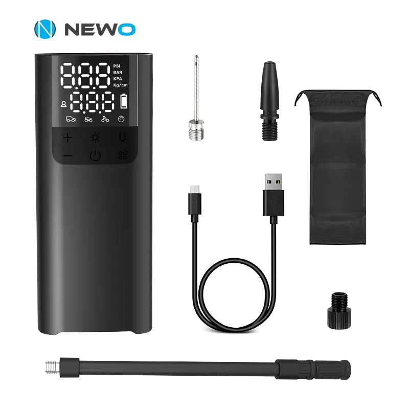 NEWO Nouveau mini pneu de voiture sans fil pompe à air portable électrique compresseur d'air de voiture numérique 12v gonfleurs de pneus