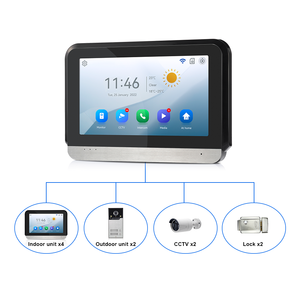 Sistema de videoportero inteligente, videoportero de 7 pulgadas, teléfono, timbre multiapartamento, cámara impermeable para 2 unidades de apartamento - Product Image 3