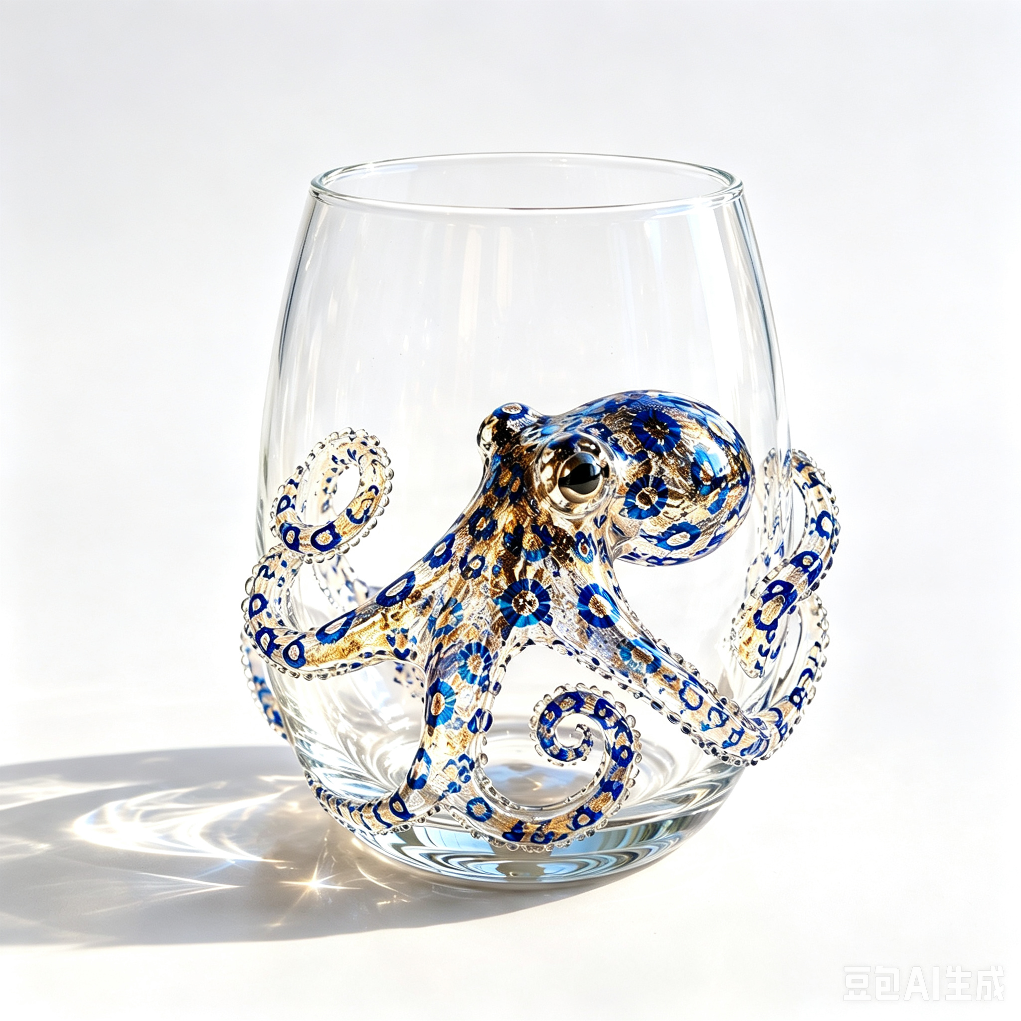 Taza de cristal transparente Octopus
