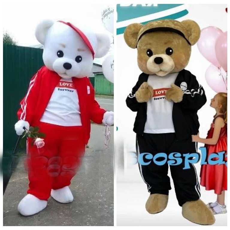 Oso blanco vestido de rojo (color rojo enviado por defecto)