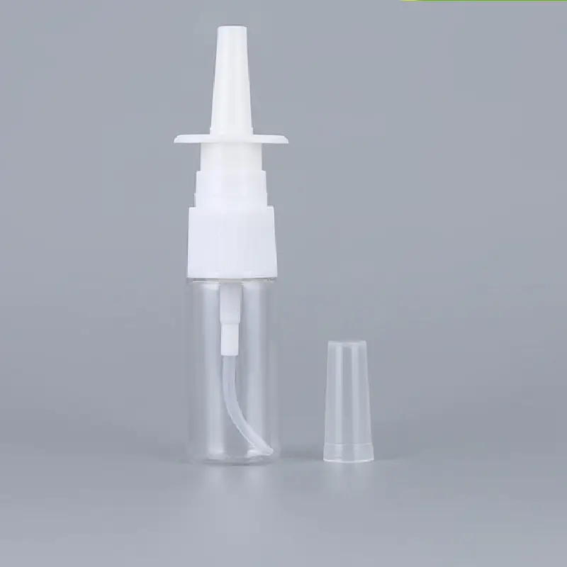 Botella de plástico transparente con pulverizador, botella de plástico transparente con tapa de espray de niebla fina, para lavado nasal, 5, 10ml