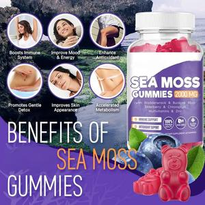 Özel etiket organik deniz yosun Gummies kadın Berry vitamini sakızlı şeker yetişkinler ve gençler için yüksek Vitamin takviyesi