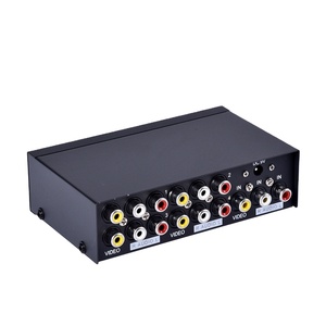 Divisor de audio y vídeo FJGEAR de 4 puertos, 1 entrada y 4 salidas, divisor AV de cuatro puertos (CVBS), ancho de banda plug and play, divisor AV HD de 250MHz