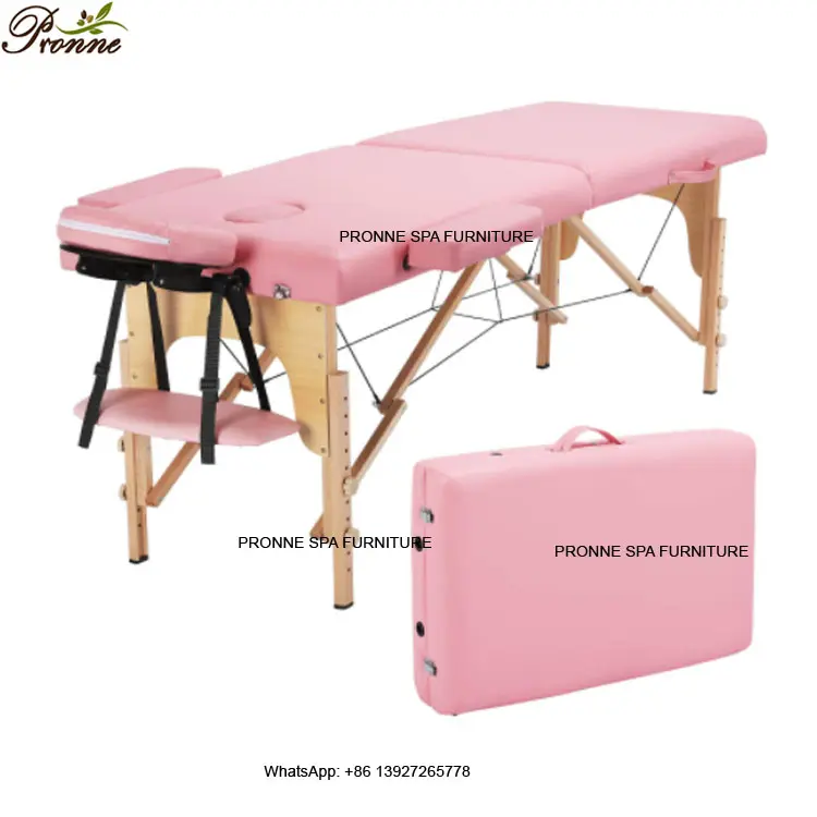 Salone del mobile di lusso rosa fold portatile di massaggio fisioterapia salon spa sferza letto