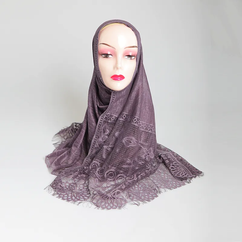2019 nuove donne di disegno arabo Musulmano malaysia delle donne della nappa del merletto dello scialle hijab