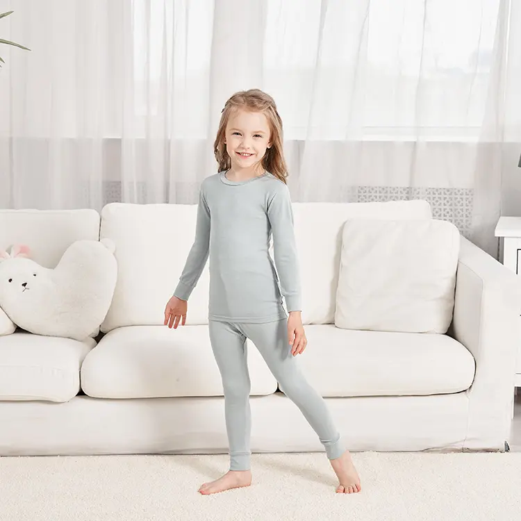 Chinese Factory Bamboo Pajamas Kids Satin Pajama For Fashion Baby Girls Clothing Sets Clothes