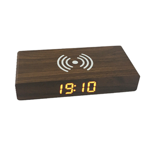 EMAF Office Decor Hochzeits geschenk Dünnes kabelloses Ladegerät Desktop-Tisch Digitaler Wecker Uhrzeit Tag Kalender uhr mit LED-Anzeige - Product Image 4