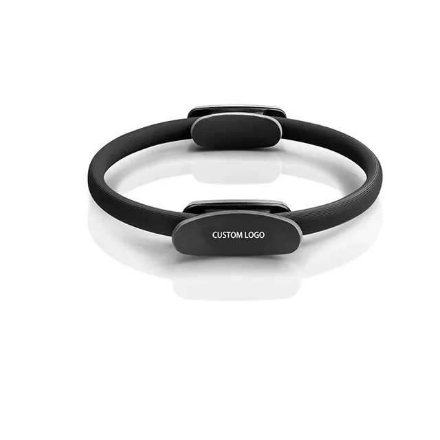 Anillo mágico de Pilates con guía de entrenamiento, anillo flexible de doble agarre para Fitness, circular de 15 ", herramienta de Pilates irrompible